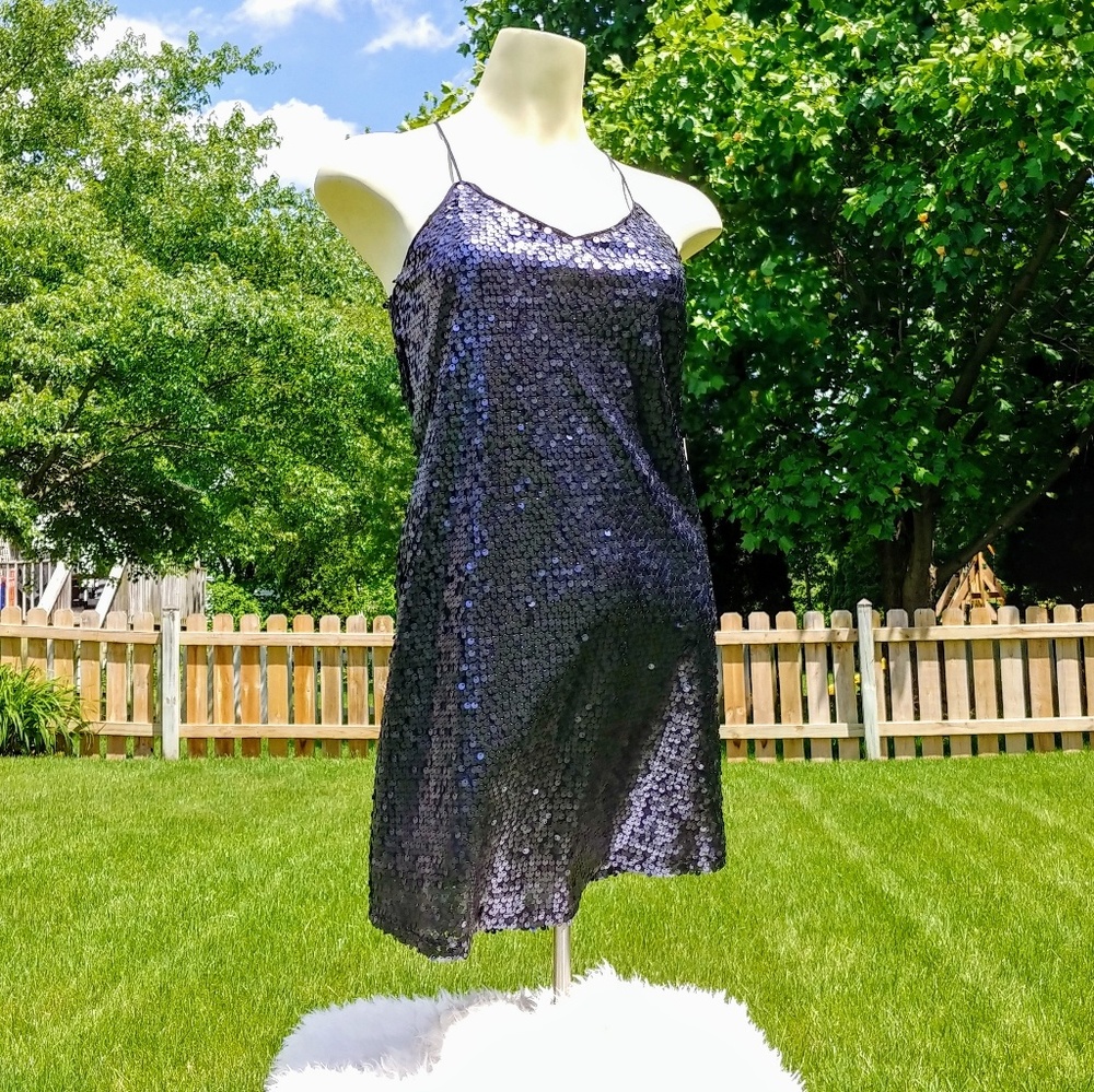 EXPRESS Sequin Slip Dress NAVY!!